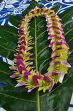 Hawaiian Butterfly Style Lei in Green and Pink