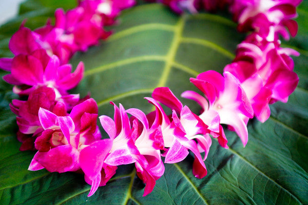 Hawaiian Orchid Lei in Purple