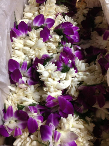 Hawaiian Fancy Double Tuberose with Orchid Lei